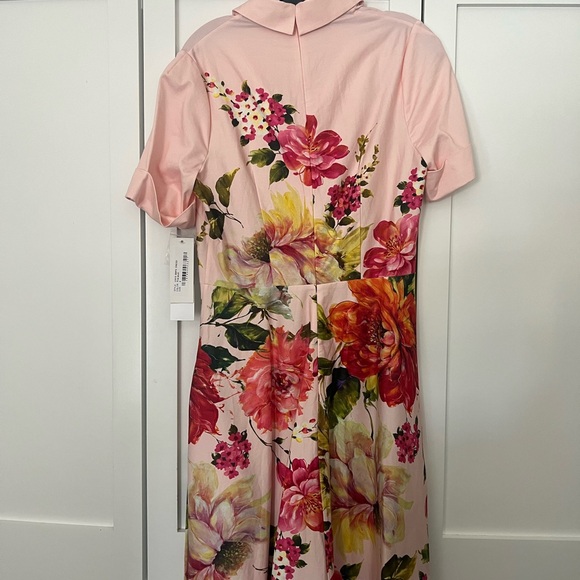 Teri Jon Asymmetrical Red and Pink Sundress - Picture 8 of 8